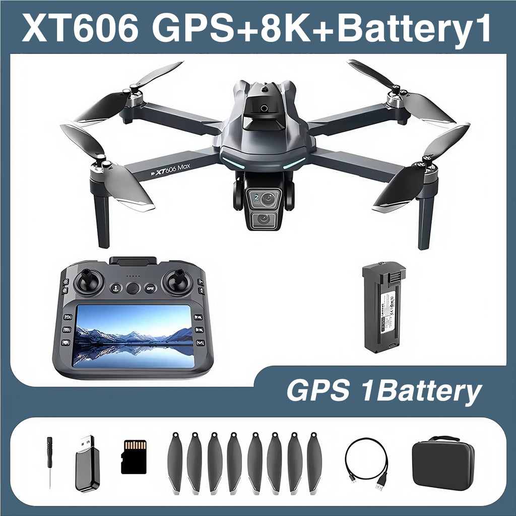 XT606 MAX GPS Drone — 4K/6K/8K Camera, Visual Obstacle Avoidance, Brushless, 25-Min Flight