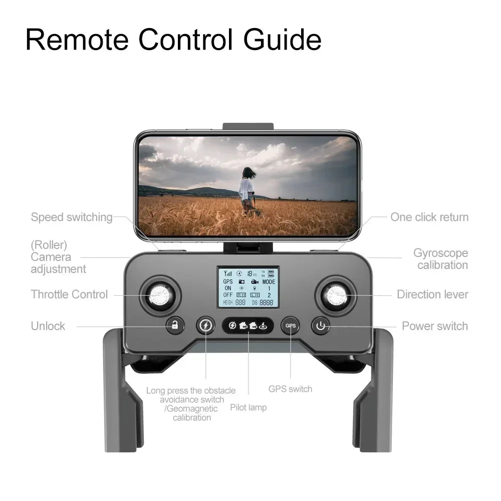V198GPS GPS Drone — 4K/8K Camera, Laser Obstacle Avoidance, Brushless, 30-Min Flight