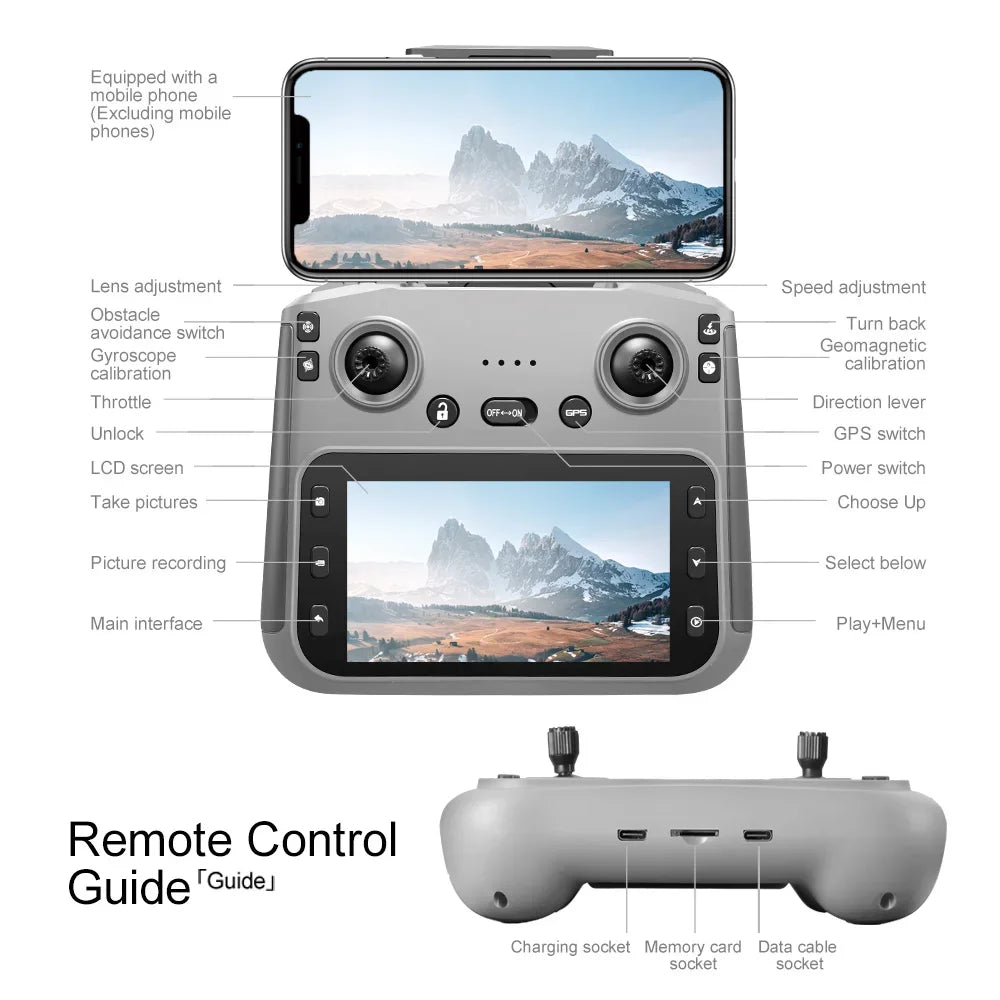 V198GPS GPS Drone — 4K/8K Camera, Laser Obstacle Avoidance, Brushless, 30-Min Flight