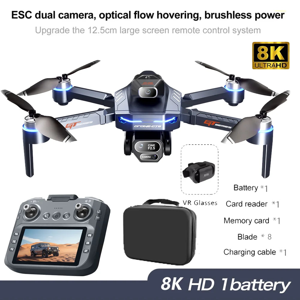 GT8 GPS Drone — 4K/6K HD Camera, Brushless Motor, Obstacle Avoidance, 20-Min Flight