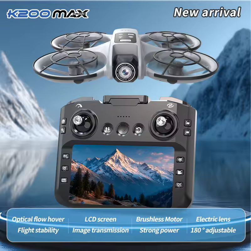 K200 MAX Drone 4K/8K - LCD Screen Remote with Brushless Motor 🚁📺