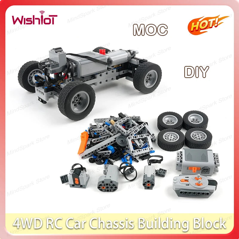 4WD RC Car Building Kit - DIY Remote Control Chassis with Motor & Wheels 🚗🔧