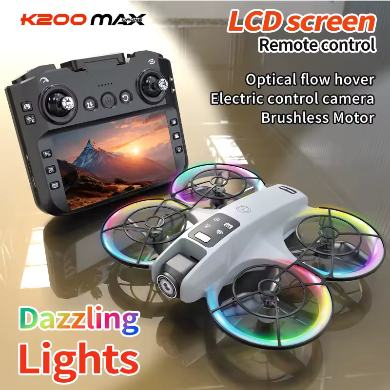 K200 MAX Drone 4K/8K - LCD Screen Remote with Brushless Motor 🚁📺