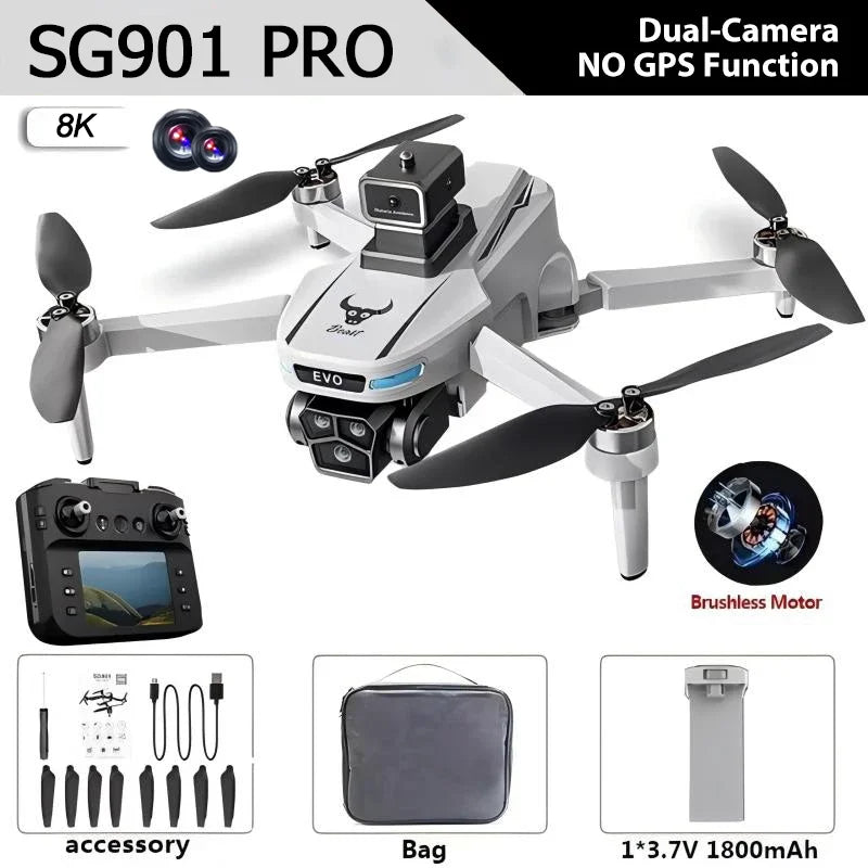 SG901 PRO / MAX GPS Drone — 8K Camera, Obstacle Avoidance, Brushless, 25-Min Flight