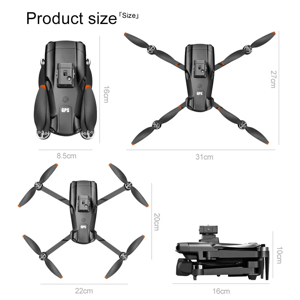 V198GPS GPS Drone — 4K/8K Camera, Laser Obstacle Avoidance, Brushless, 30-Min Flight