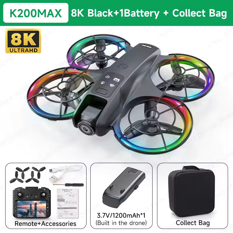 K200 MAX Drone 4K/8K - LCD Screen Remote with Brushless Motor 🚁📺