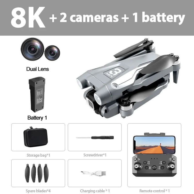 Z908 Pro MAX RC Drone — 4K/6K/8K Camera, Optical Flow, 3-Sided Obstacle Avoidance, 25-Min Flight