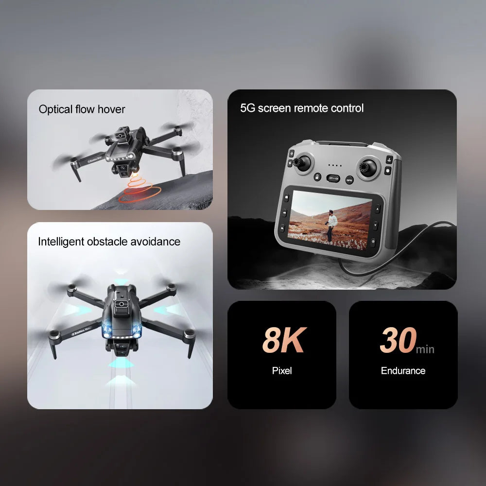 V198GPS GPS Drone — 4K/8K Camera, Laser Obstacle Avoidance, Brushless, 30-Min Flight