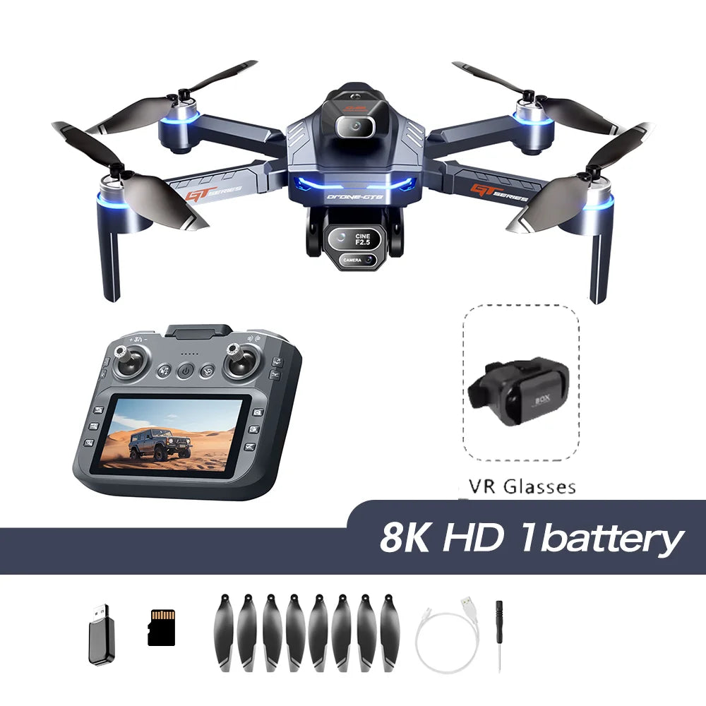 GT8 GPS Drone — 4K/6K HD Camera, Brushless Motor, Obstacle Avoidance, 20-Min Flight