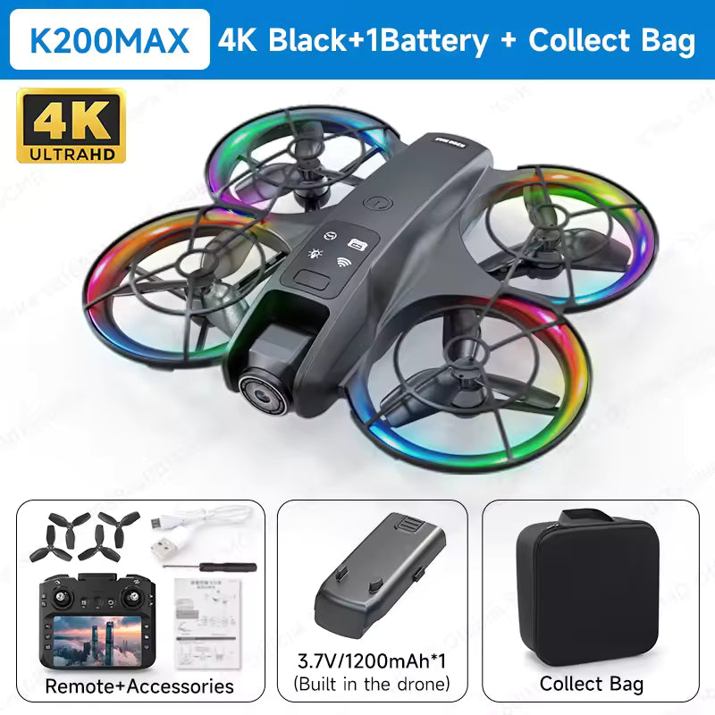 K200 MAX Drone 4K/8K - LCD Screen Remote with Brushless Motor 🚁📺