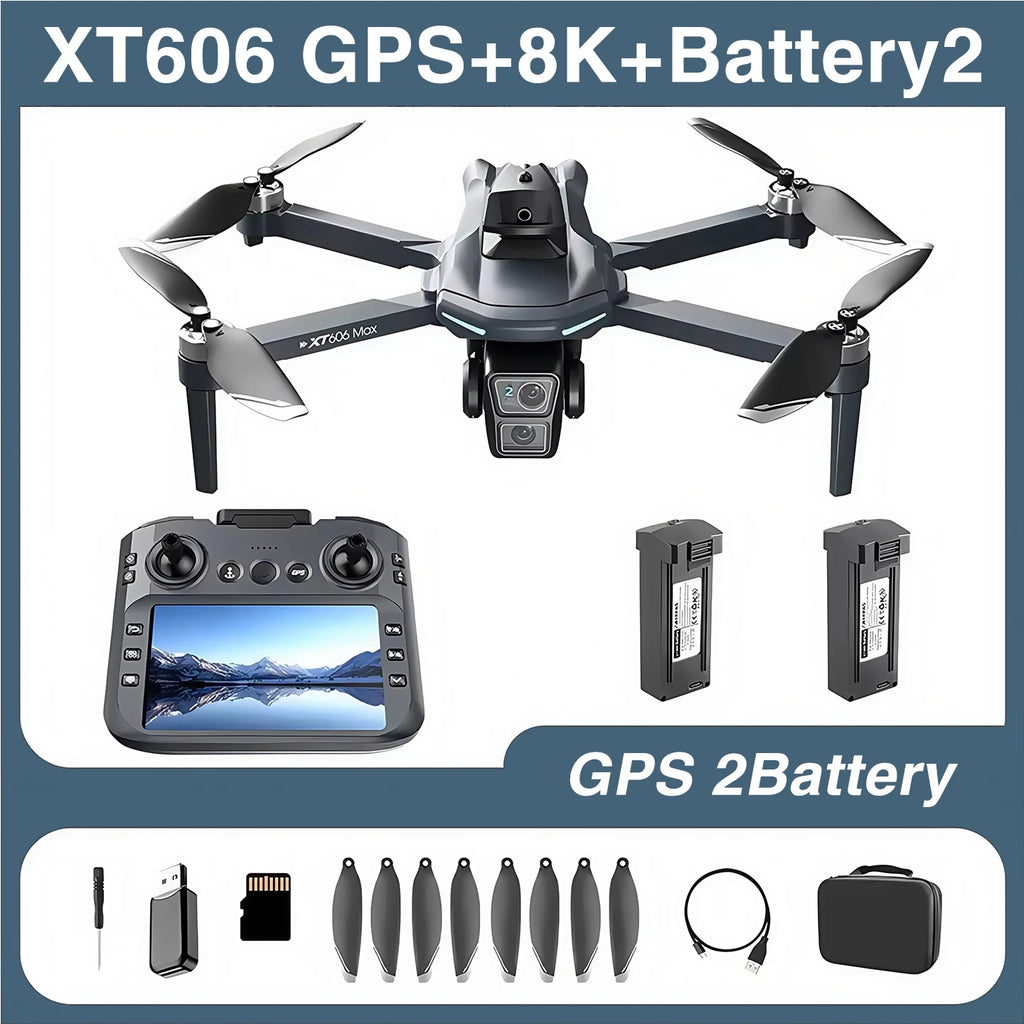 XT606 MAX GPS Drone — 4K/6K/8K Camera, Visual Obstacle Avoidance, Brushless, 25-Min Flight