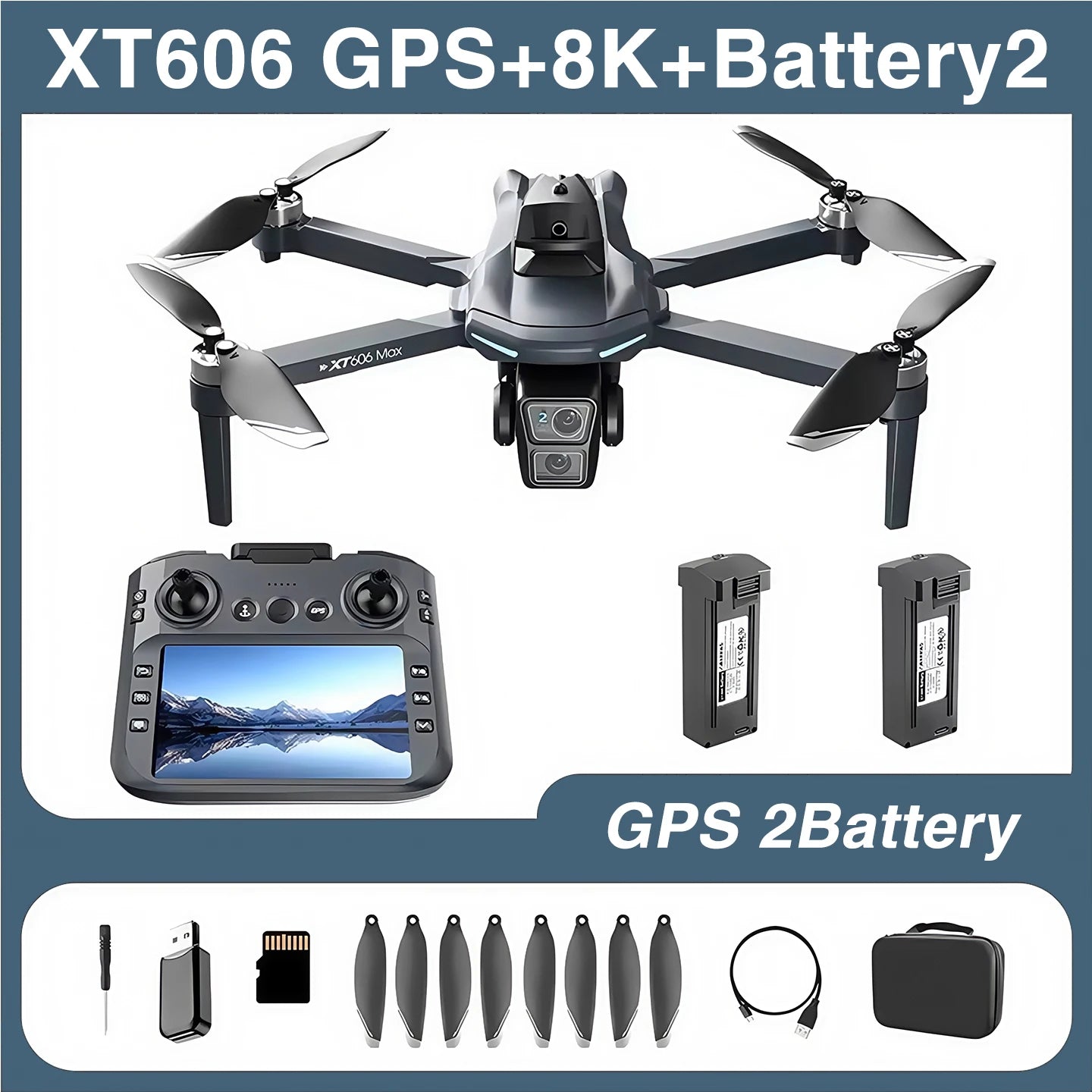 XT606 MAX GPS Drone — 4K/6K/8K Camera, Visual Obstacle Avoidance, Brushless, 25-Min Flight