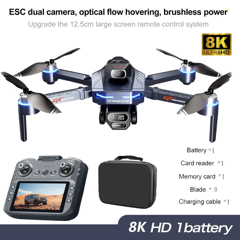 GT8 GPS Drone — 4K/6K HD Camera, Brushless Motor, Obstacle Avoidance, 20-Min Flight