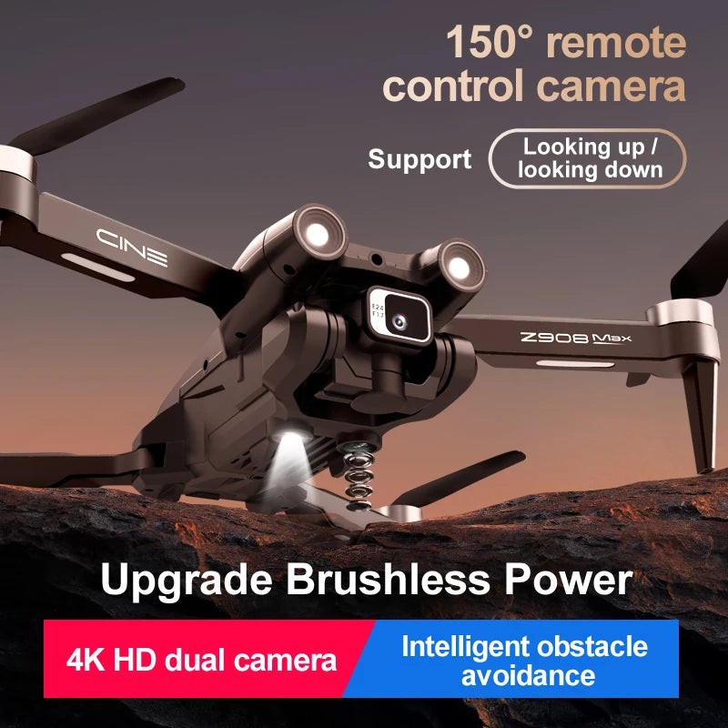 Z908 Pro MAX RC Drone — 4K/6K/8K Camera, Optical Flow, 3-Sided Obstacle Avoidance, 25-Min Flight