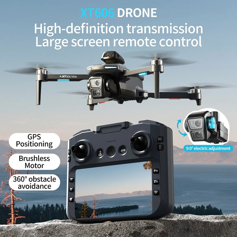 XT606 MAX GPS Drone — 4K/6K/8K Camera, Visual Obstacle Avoidance, Brushless, 25-Min Flight