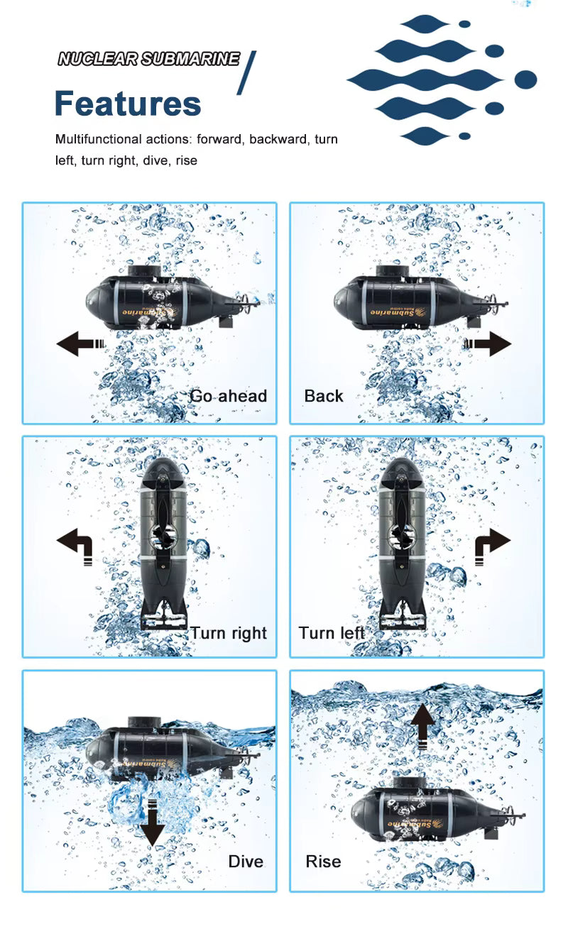 777-216 Mini RC Submarine Boat - Remote Control Pigboat Simulation Toy 🚢🎮
