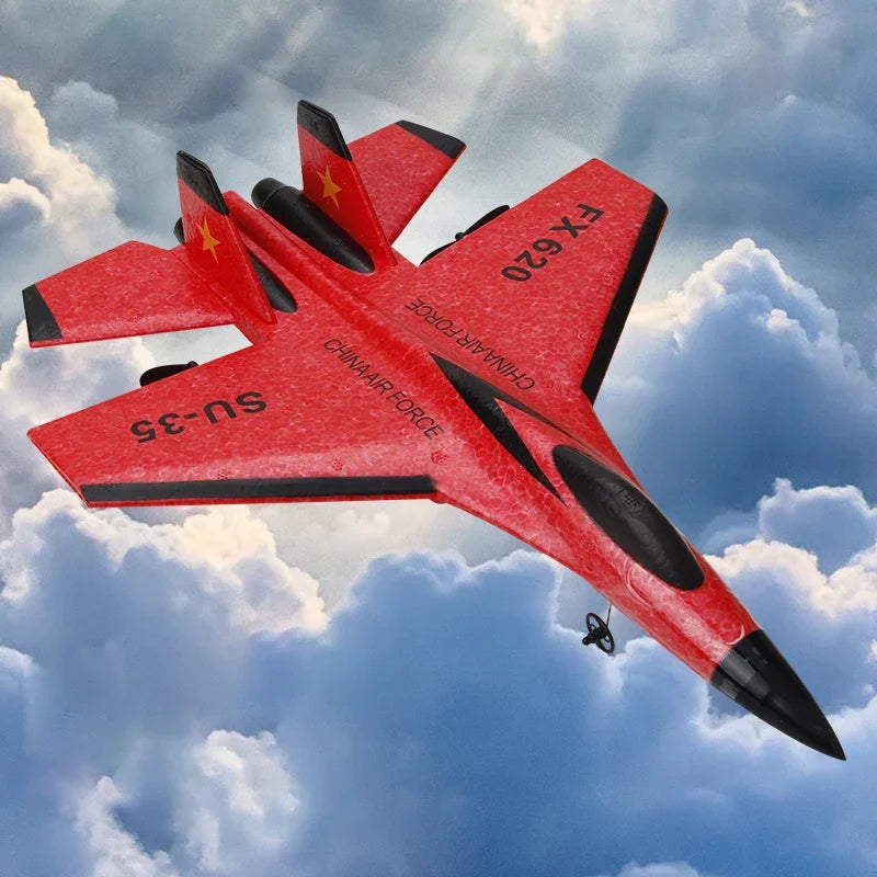 FX620 RC Foam Fighter Plane - 2.4G Radio Control SU-35 Glider for Beginners ✈️🔴