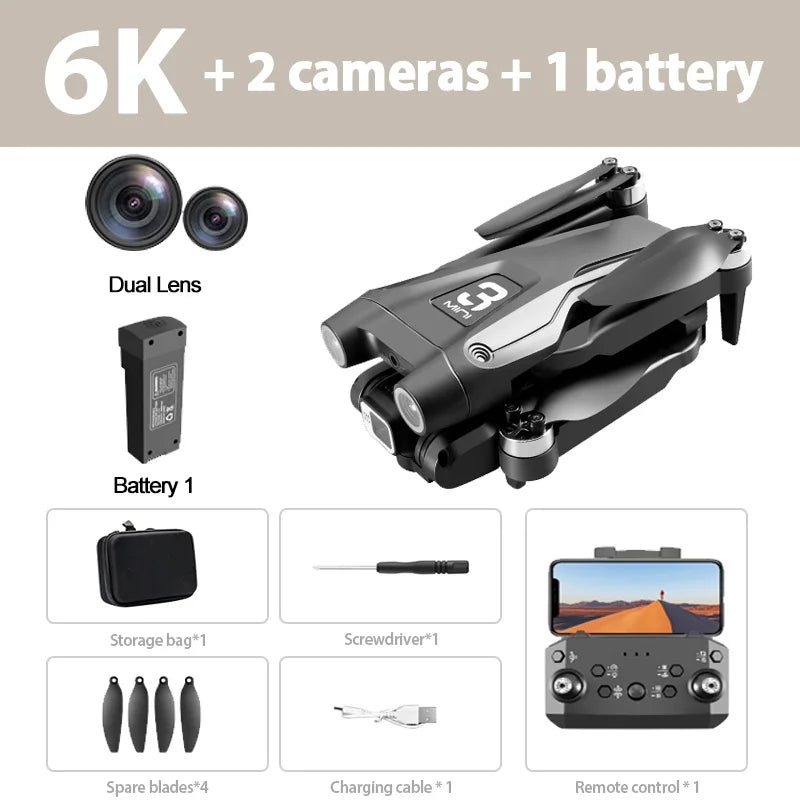 Z908 Pro MAX RC Drone — 4K/6K/8K Camera, Optical Flow, 3-Sided Obstacle Avoidance, 25-Min Flight