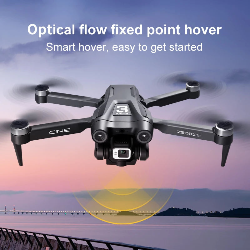 Z908 Pro MAX RC Drone — 4K/6K/8K Camera, Optical Flow, 3-Sided Obstacle Avoidance, 25-Min Flight