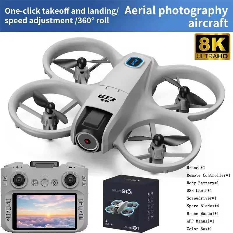 GT3 / GT3 MAX GPS Drone — HD/6K/8K Dual Camera, 180° Tilt, Obstacle Avoidance, 20-Min Flight