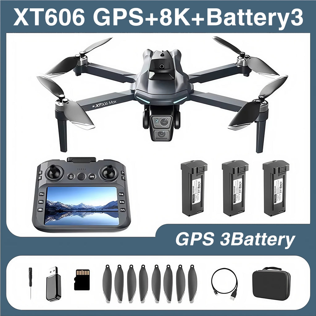 XT606 MAX GPS Drone — 4K/6K/8K Camera, Visual Obstacle Avoidance, Brushless, 25-Min Flight