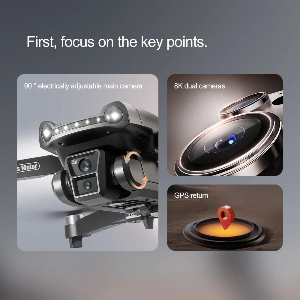 V198GPS GPS Drone — 4K/8K Camera, Laser Obstacle Avoidance, Brushless, 30-Min Flight